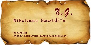 Nikolausz Gusztáv névjegykártya